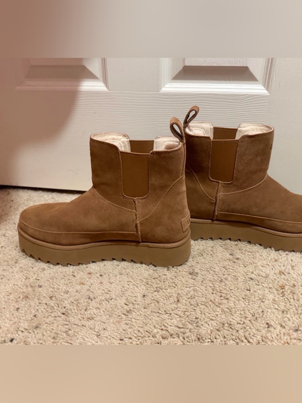 Women’s Brown Suede Chelsea Platform Boot